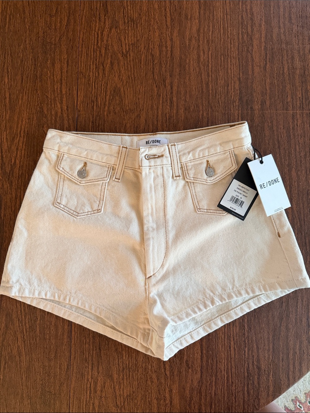 Re/Done Rinsed Birch 70s Pocket Short NWT